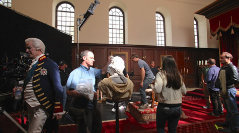 Setting the scene. Filming in progress at the Wren in fall 2014. Photo by Stephen Salpukas.